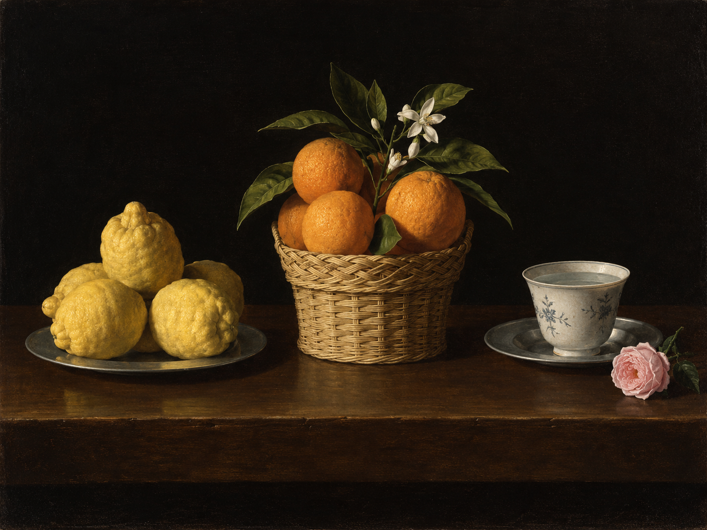 Francisco de Zurbarán – Csendélet citromokkal, narancsokkal és rózsával